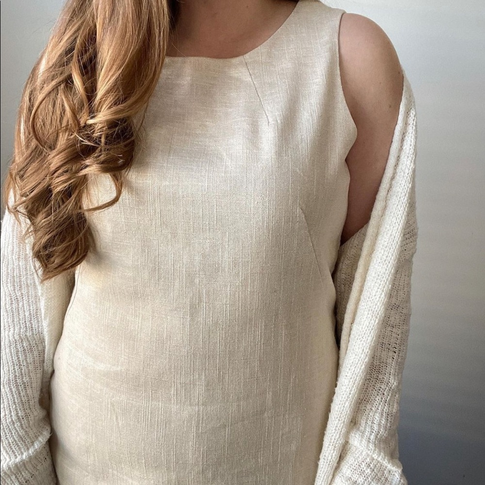 Willi Smith Linen Cotton Blend shift dress